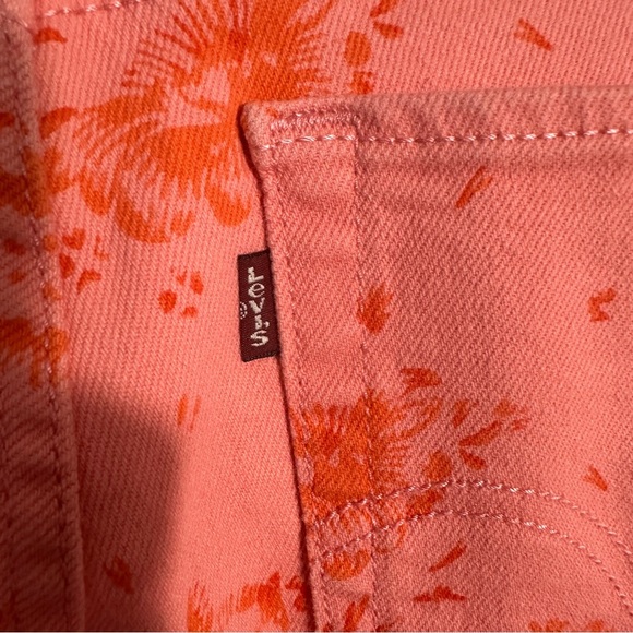 Levi's Perfectly Slimming 512 Straight Leg jeans, pink/orange, floral, spring - Picture 8 of 16